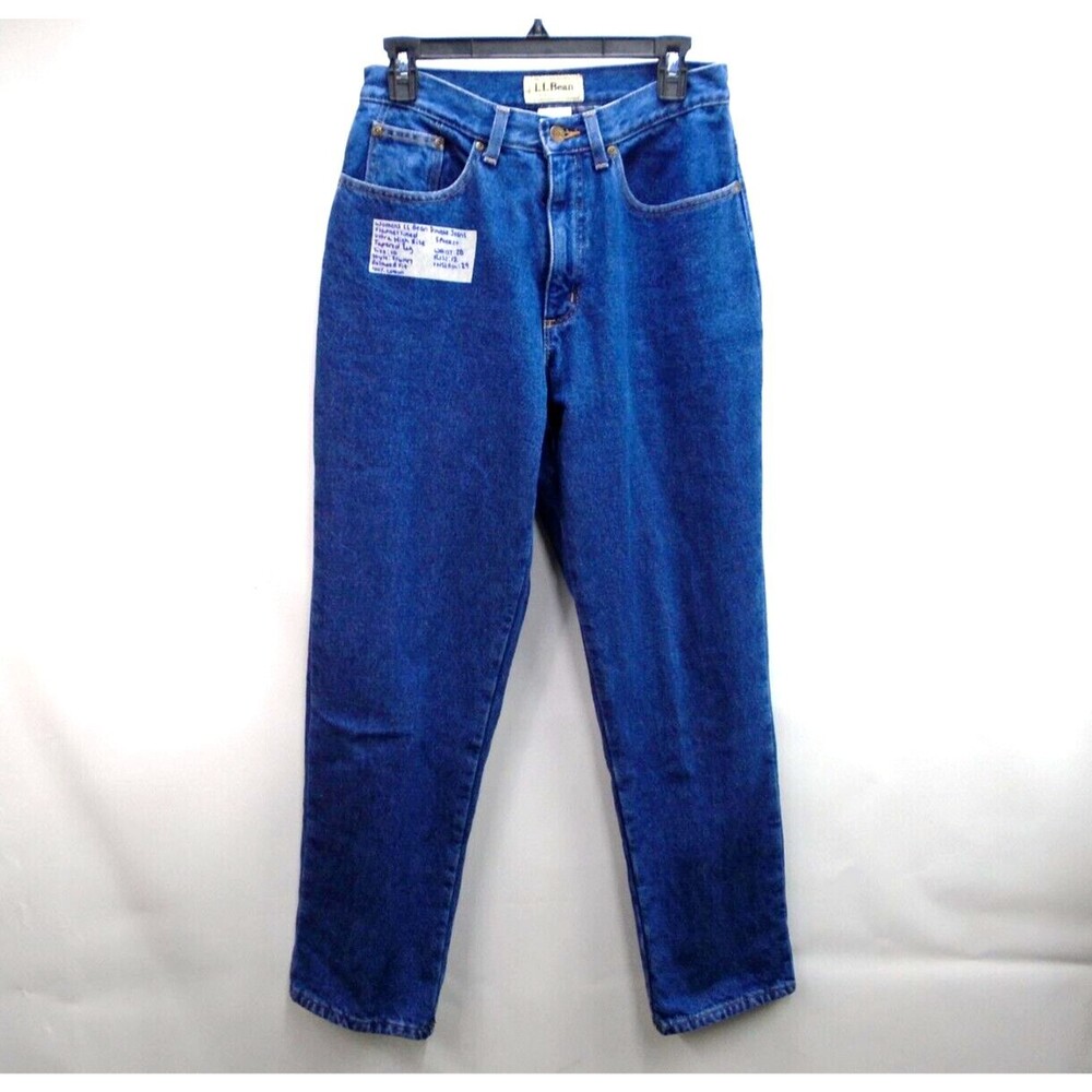 LL Bean Double L Flannel Lined Jeans Womens 10 Reg Ultra High Rise Tapered Mom
